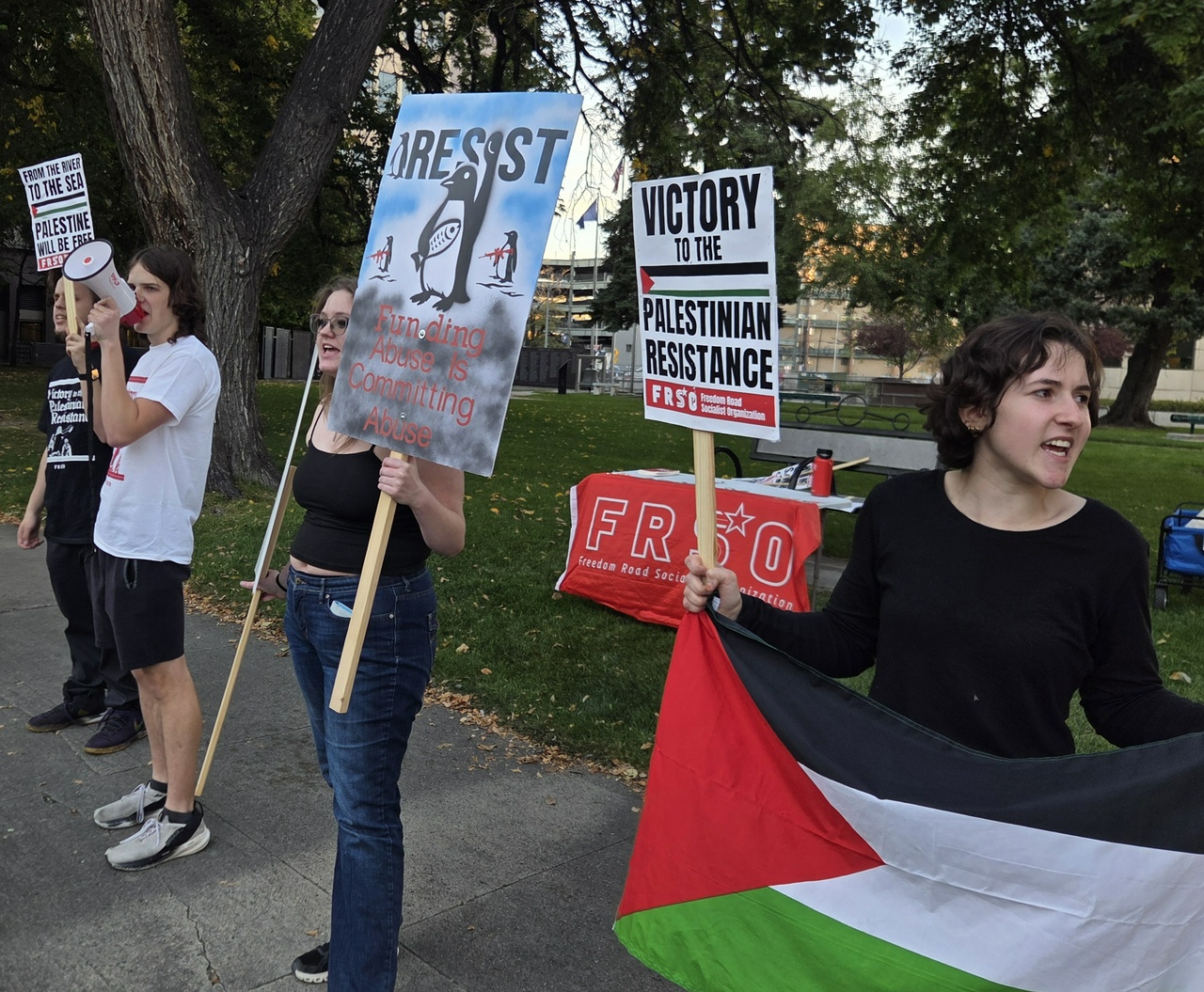 October 7 Palestine solidarity rally in Billings, Montana.