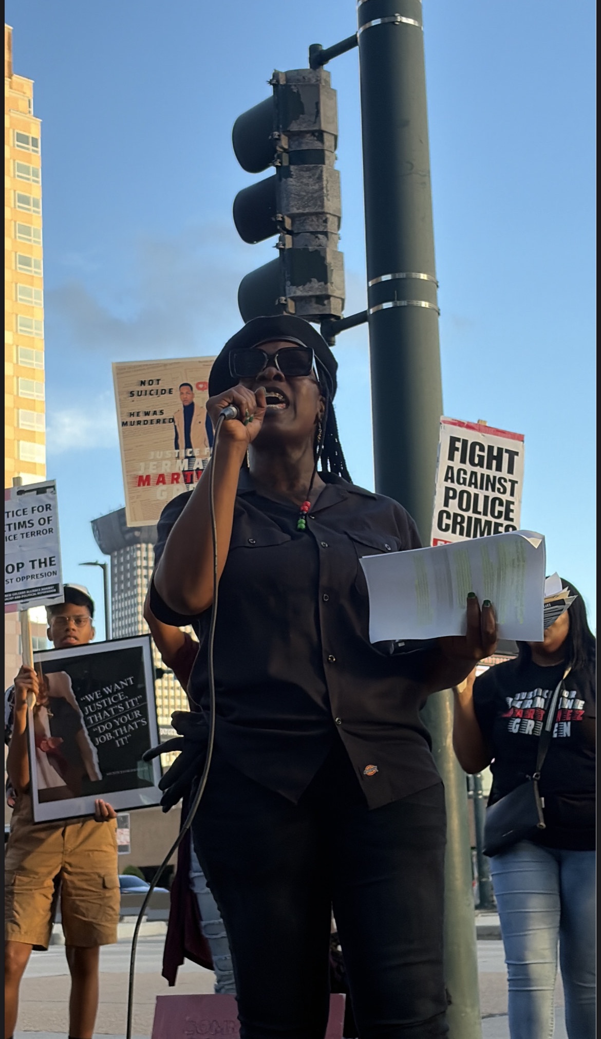 Shanta Scott, mother of Jace Lee Scott, pictured calling out the PIB for dismissing both of her complaints on NOPD’s blatant corruption in the case of her son's murder.