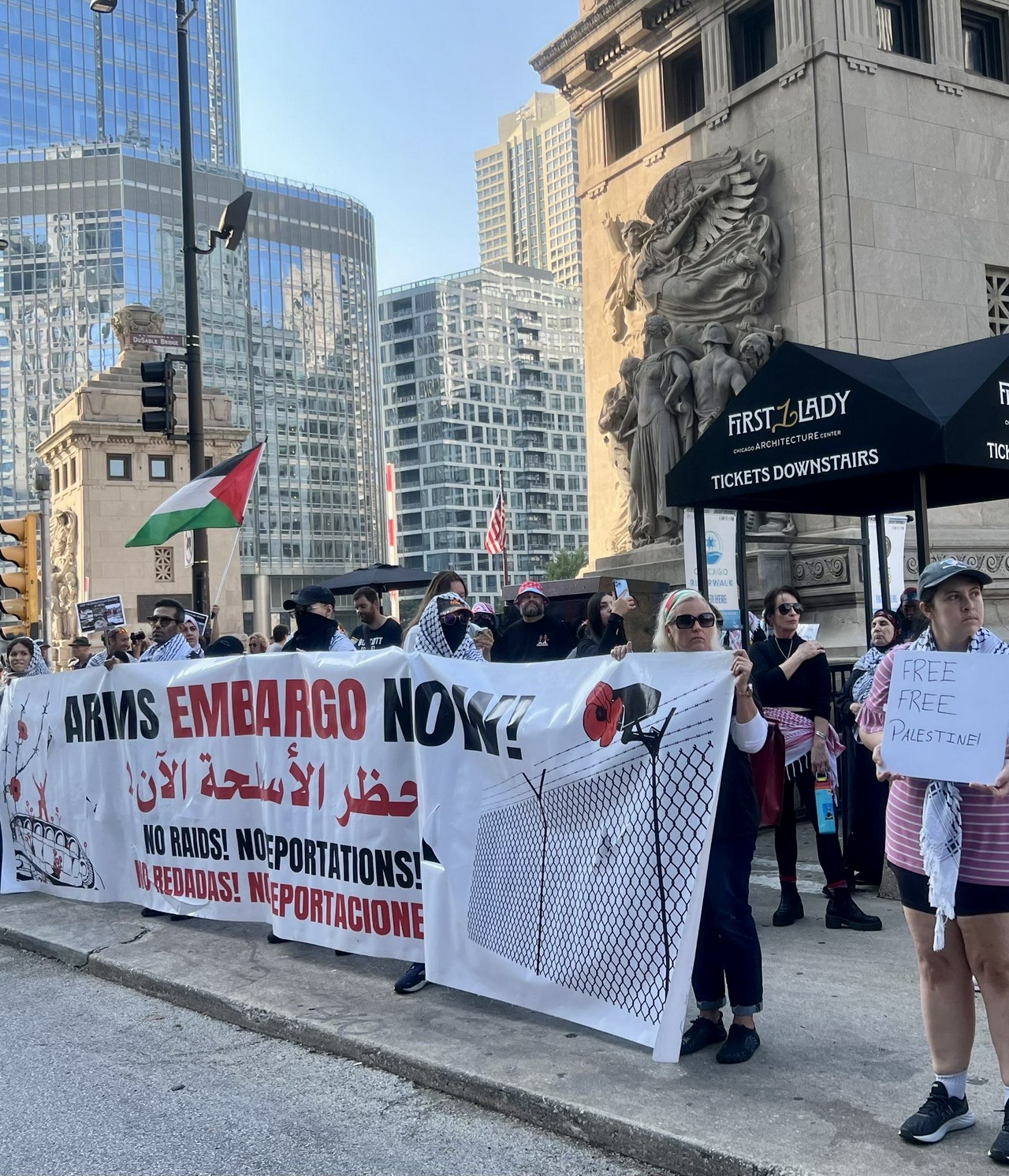 Chicago protest against the U,S./Israeli genocide in Gaza.