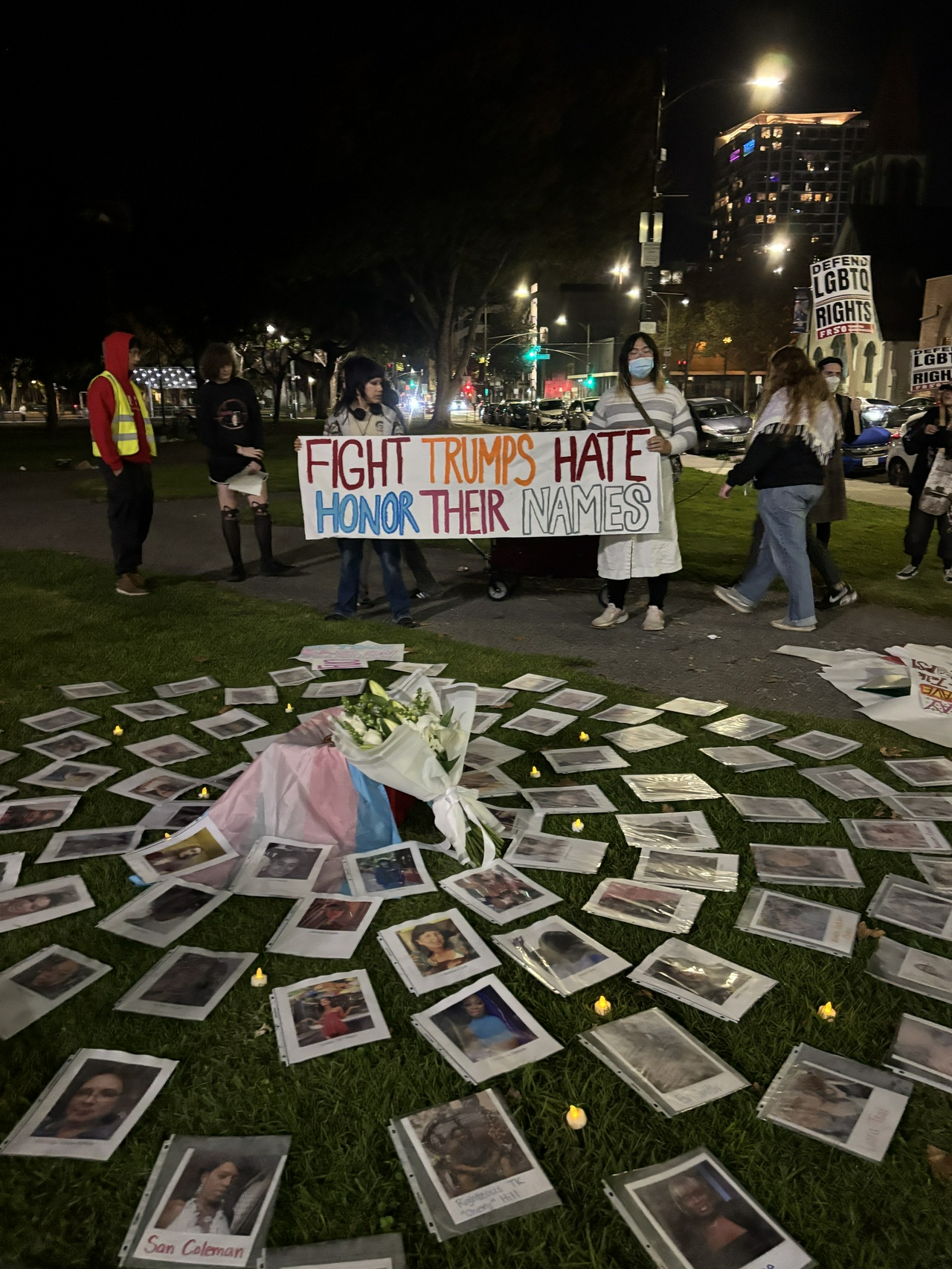 San Jose vigil with 58 photos of victims of hate
