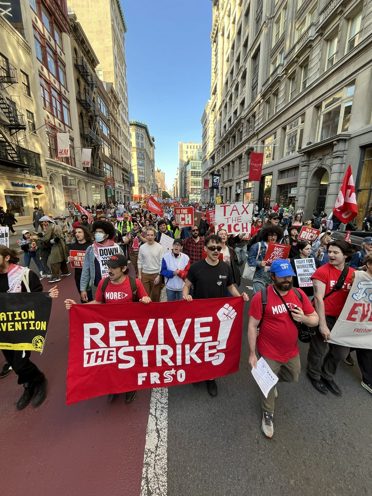 May Day march in New York City.