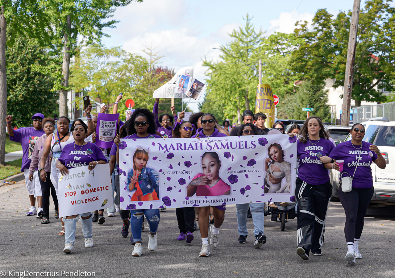 Minneapolis march led by Mariah Samuels' cousins Avonne Winston, Dionika Aron and Shakira Rodriquez and family friend Jami Dixon.