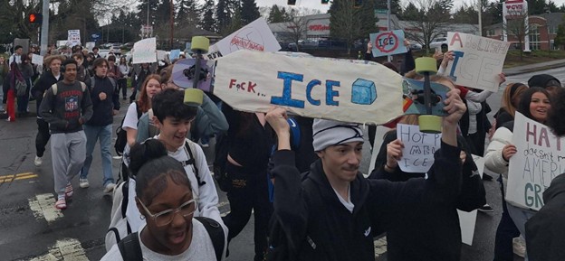 Silas High School students walk out to protest ICE.