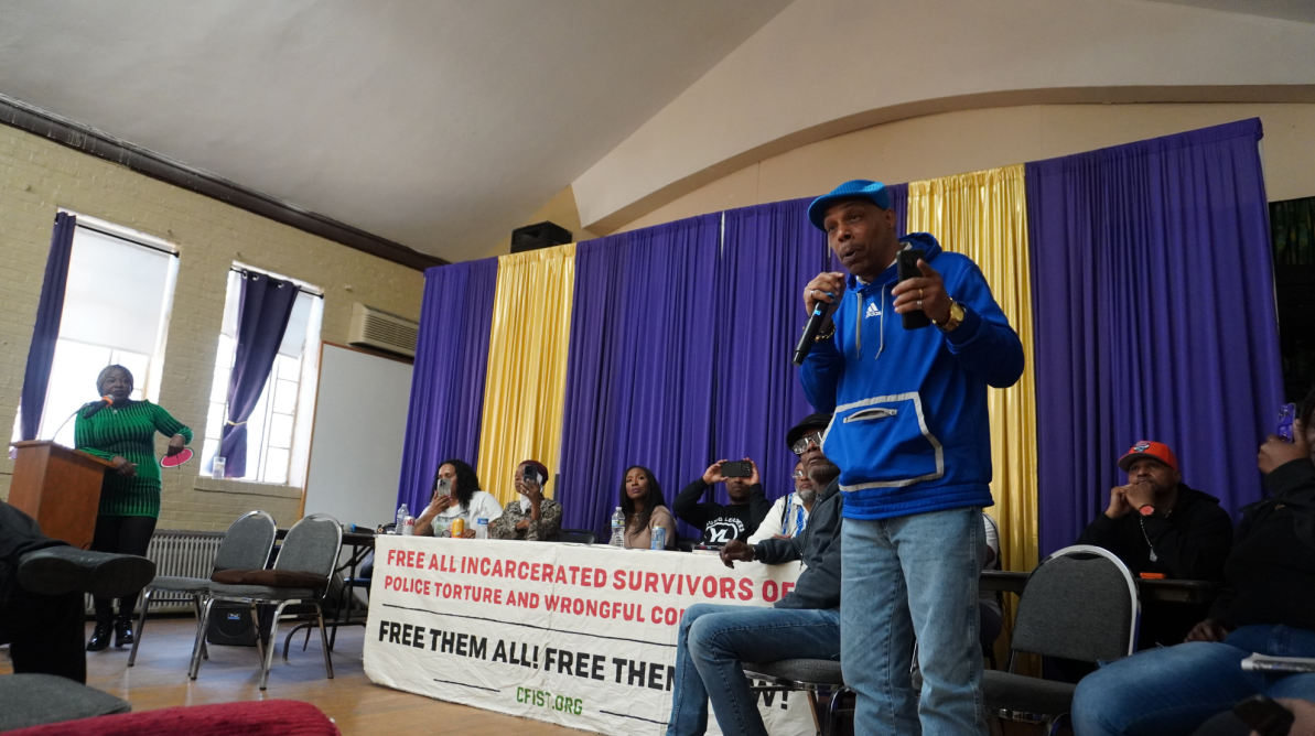 Town hall meeting on police torture and wrongful convictions in Chicago.