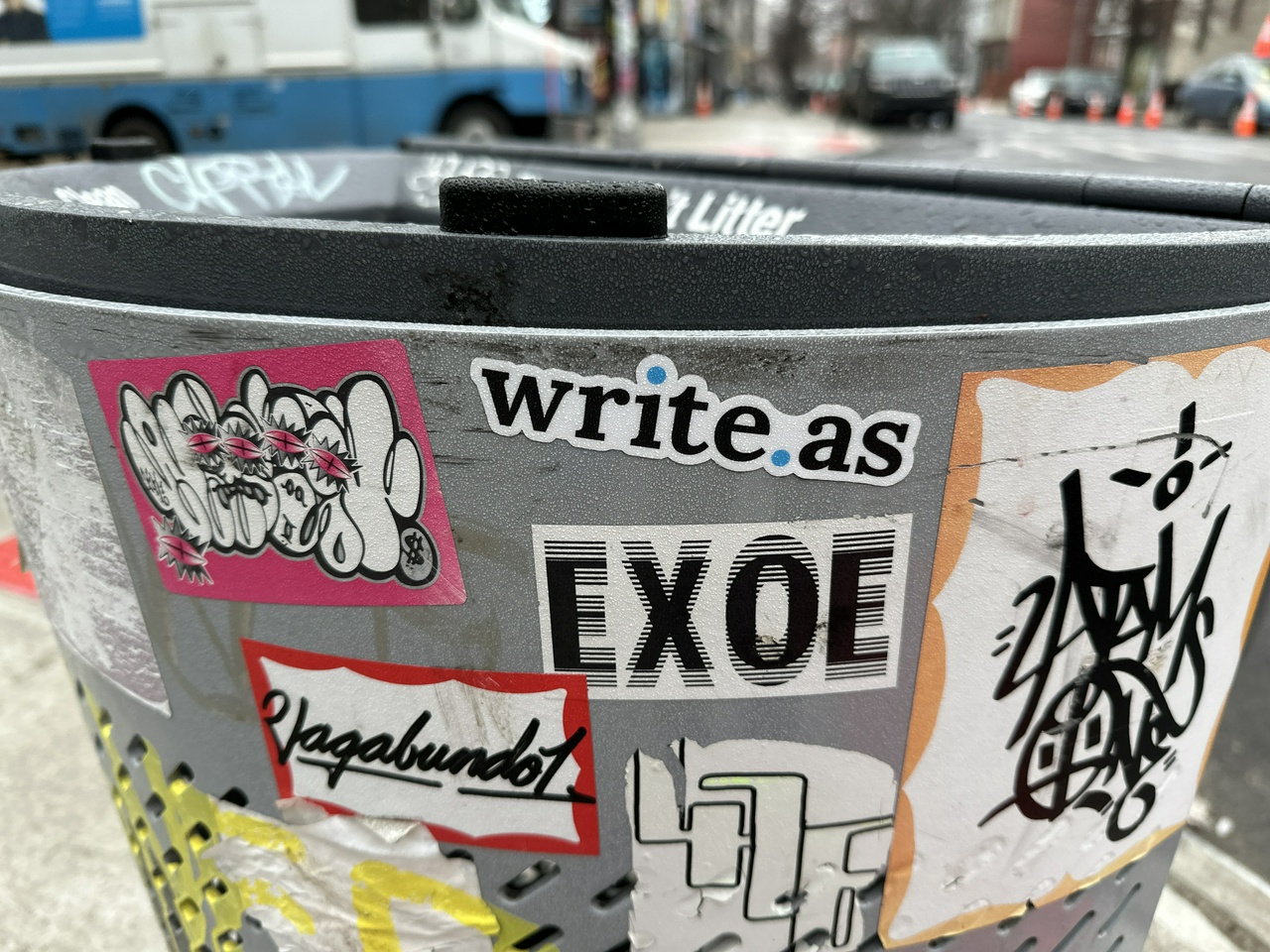 I was out walking the dog this morning and I saw a write.as sticker in my neighborhood.