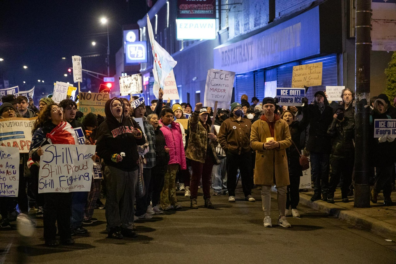 Chicago protest following the ICE murder of Renee Good.