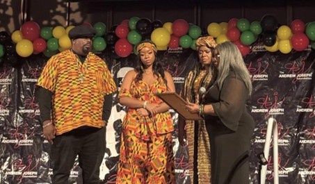 The Joseph Family being presented with a proclamation from District 63 State Representative Dianne Hart in support of their fight for justice against police violence.