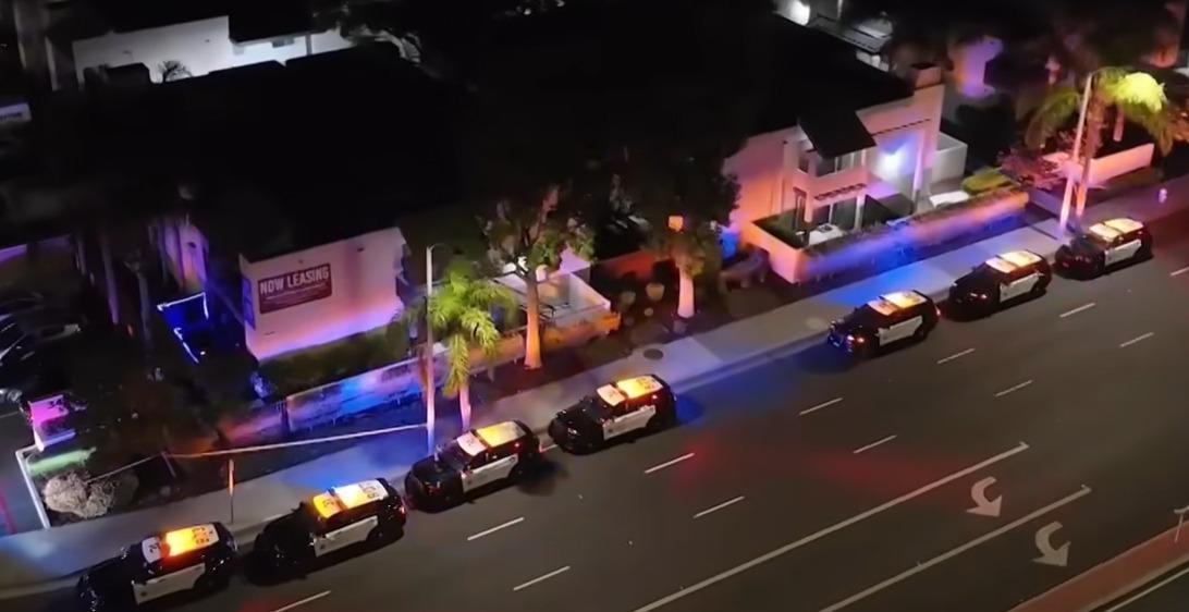 Scene of killing by Santa Ana, California cops.