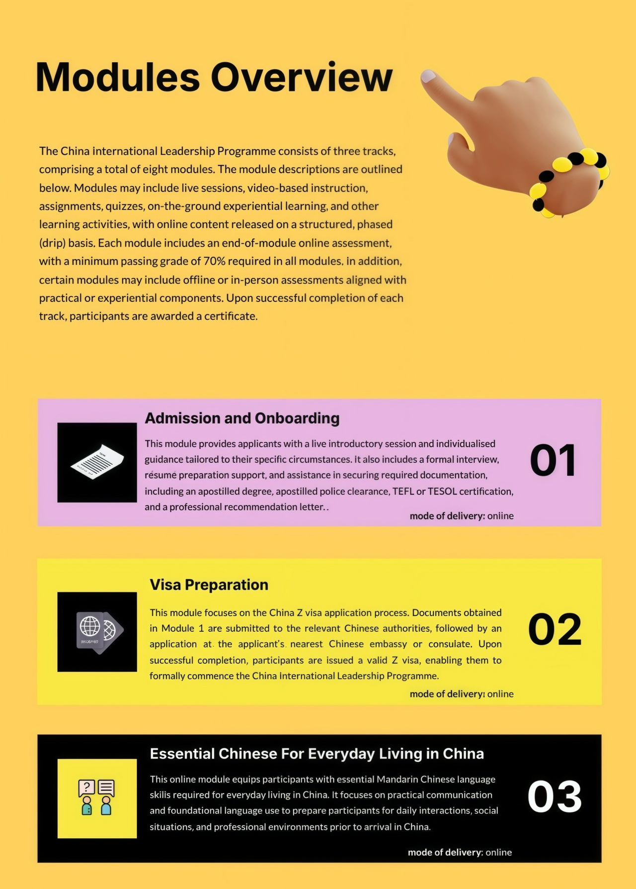 China International Leadership Programme - Modules Overview China International Leadership Programme - Modules Overview For more information about the China International Leadership Programme , please visit https://payhip.com/allthingschina