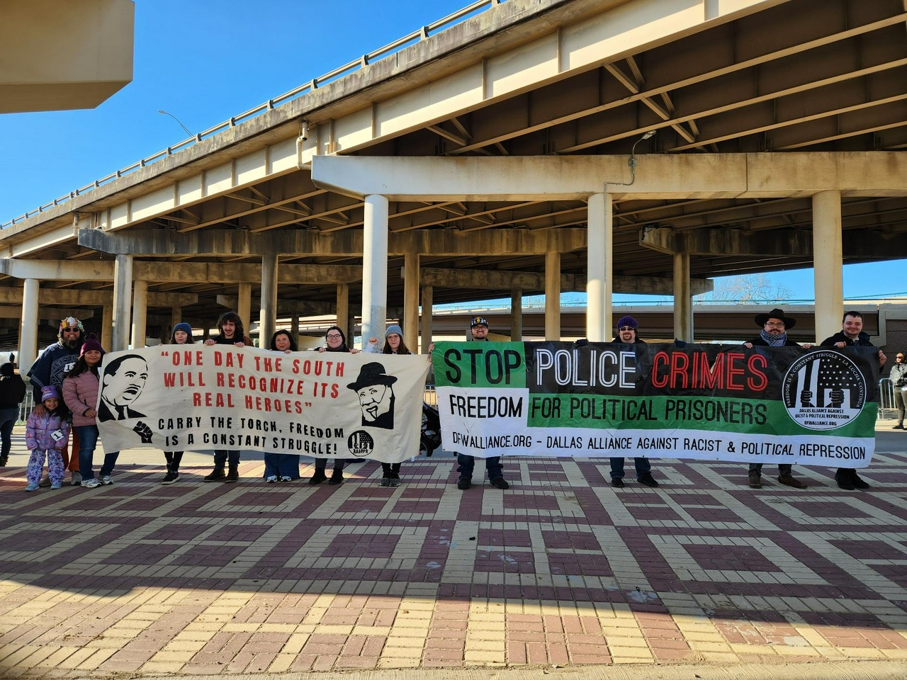 National Alliance Against Racist and Political Repression - Dallas at MLK march.
