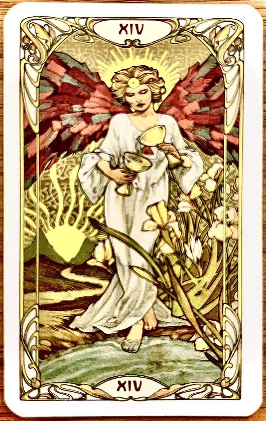 temperance from the golden art nouveau tarot
