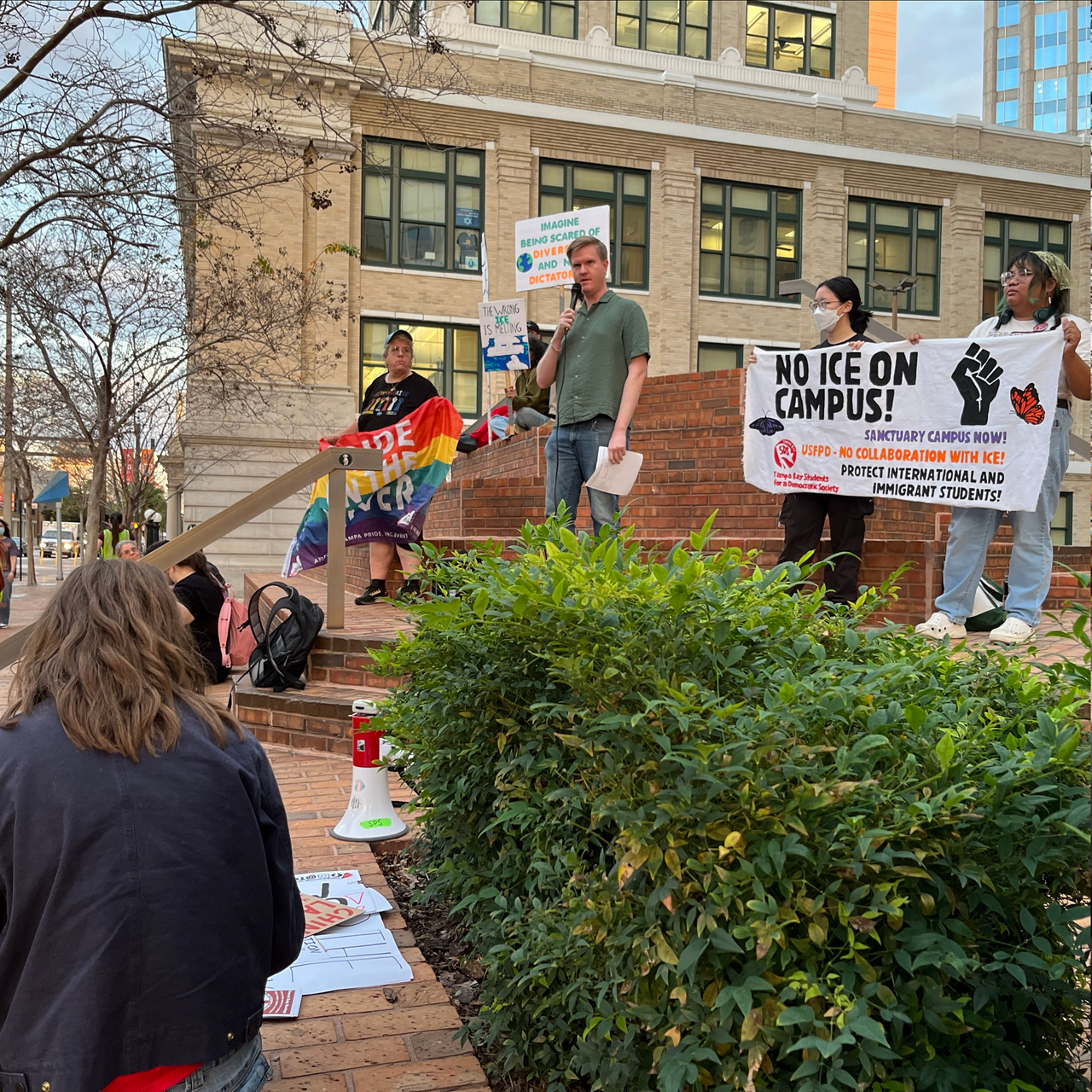 Protest in Tampa, Florida after ICE shooting in Portland.