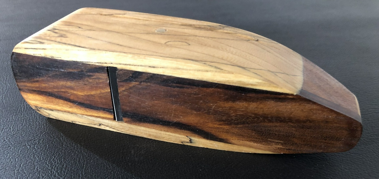 Spalted-elm-sided plane with ipe sole