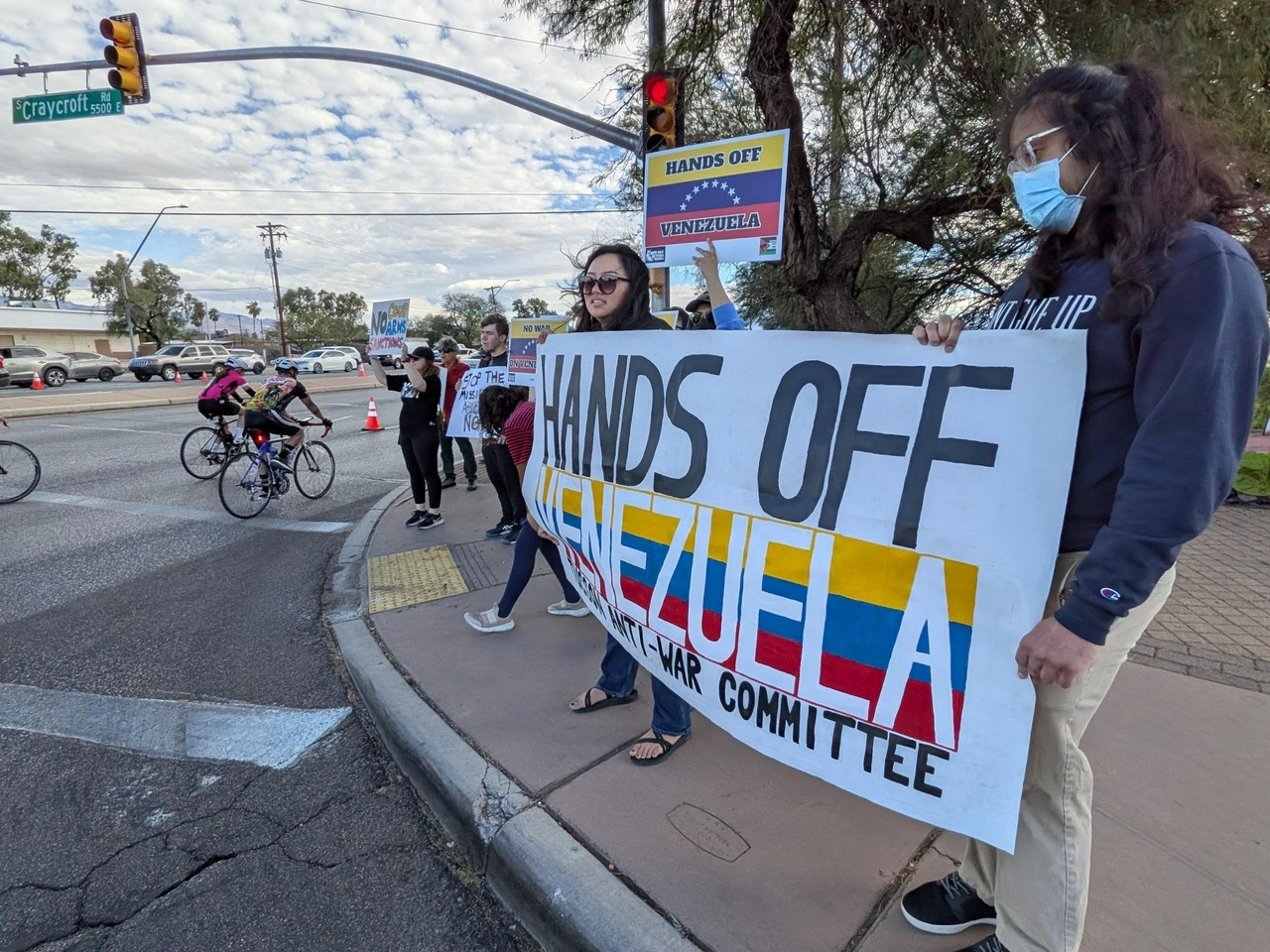 Arizona protest demands an end to U.S. intervention in Venezuela.