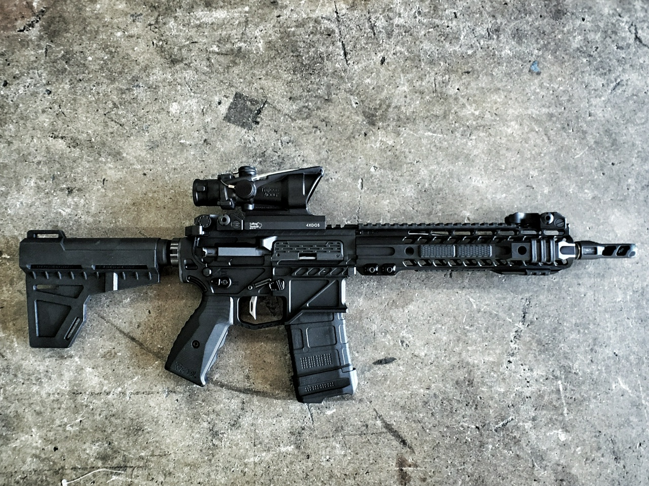 Pistol with a scope