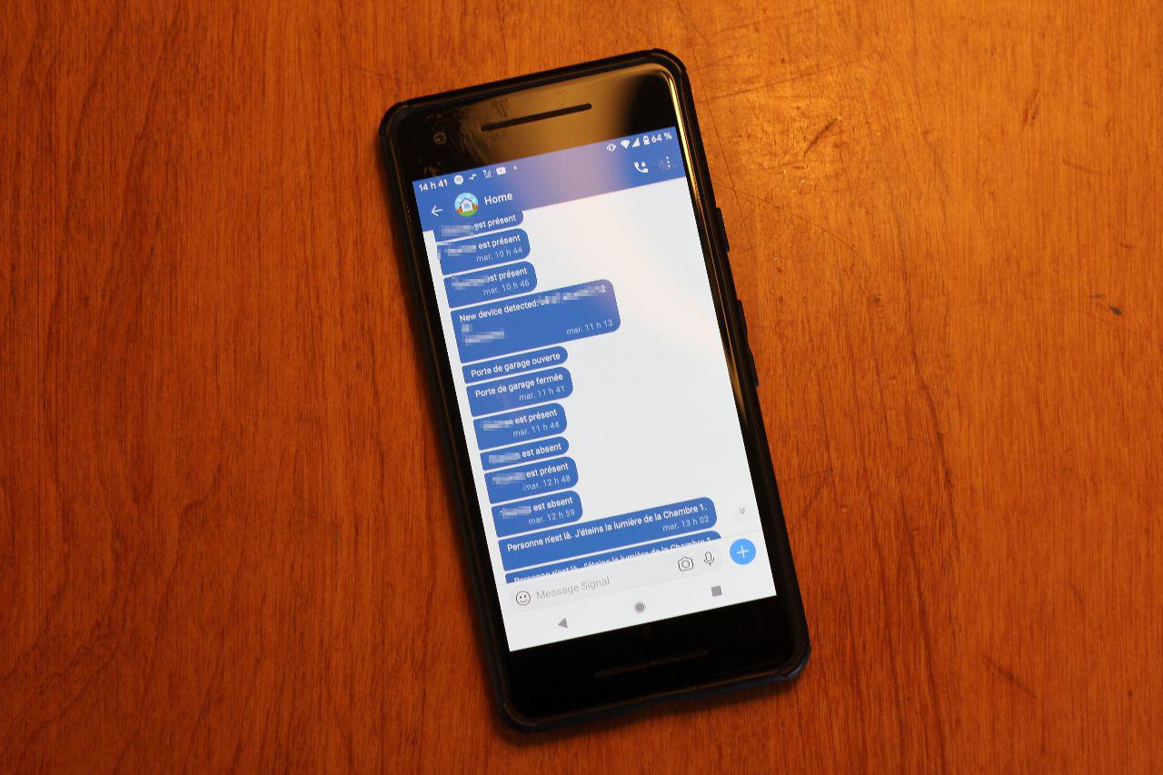 Exemples de notifications sur Signal
