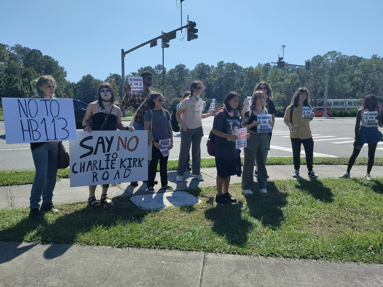 Jacksonville students oppose naming road after bigot Charlie Kirk.