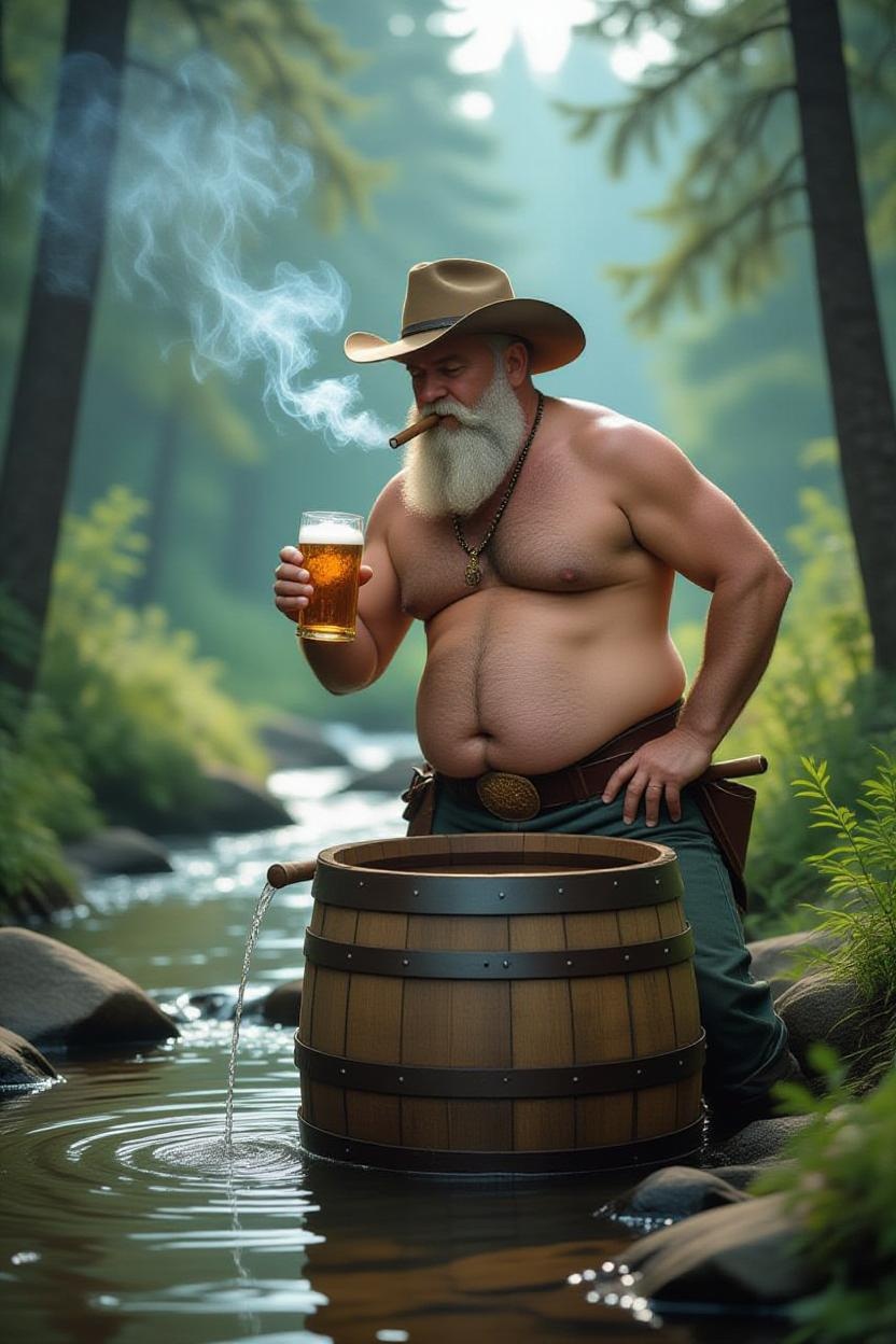 Tsomak s’écarta pour tirer rapidement une bouffée sur son cigare. Puis, se redressant péniblement malgré son ventre bières-bedonnant, il versa une nouvelle fois le contenu du tonneau dans le ruisseau de la forêt