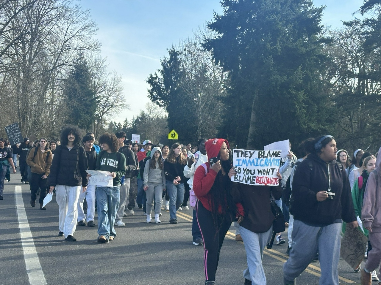 Students walk out and march against ICE. | Fight Back! News Students walk out and march against ICE.