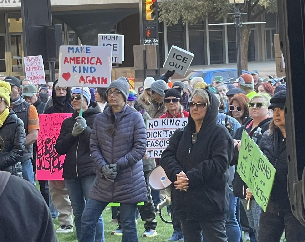 Fort Worth, Texas protest after the ICE murder of Renee Good.