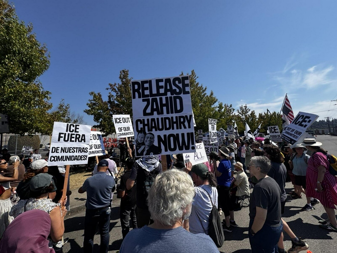 Tacoma rally demands freedom for Zahid Chaudhry.