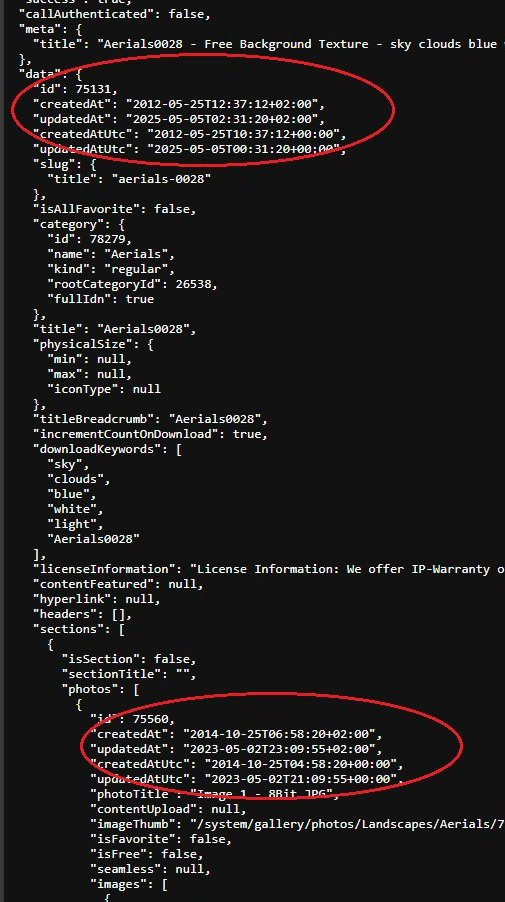 textures API screenshot