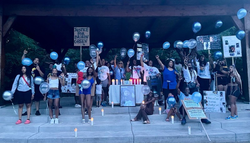 Milwaukee Alliance Against Racist and Political Repression vigil with the family