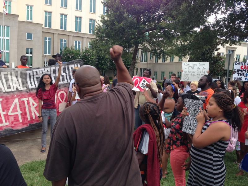 One of the many protests demanding justice for Trayvon Martin