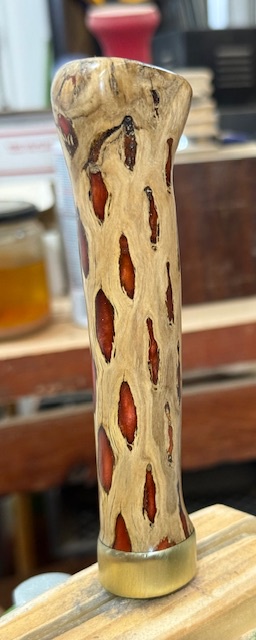 The final shape of the handle, with a few coats of finish on it