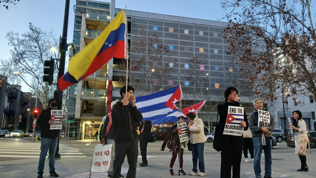 San Jose protest against attacks on Cuba, Venezuela and Iran. | FightBack! News