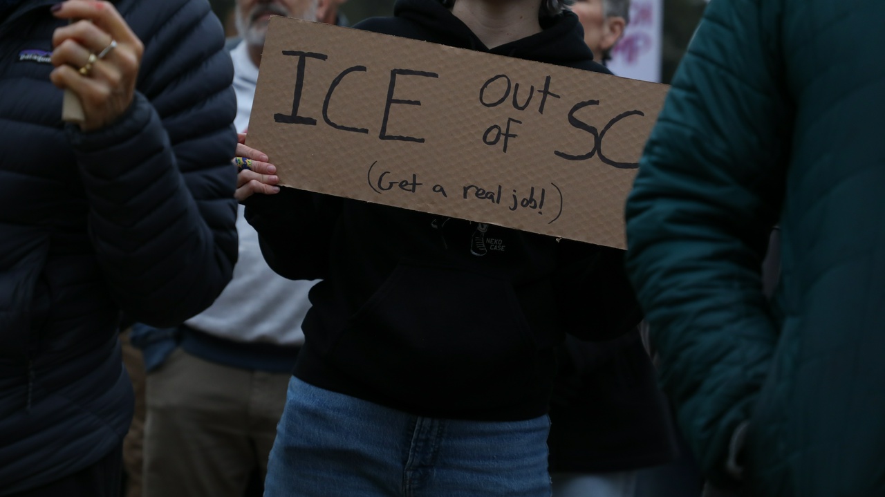 Protest in Charleston, South Carolina after another ICE murder in Minneapolis. | Newhard Illustrations Protest in Charleston, South Carolina after another ICE murder in Minneapolis.