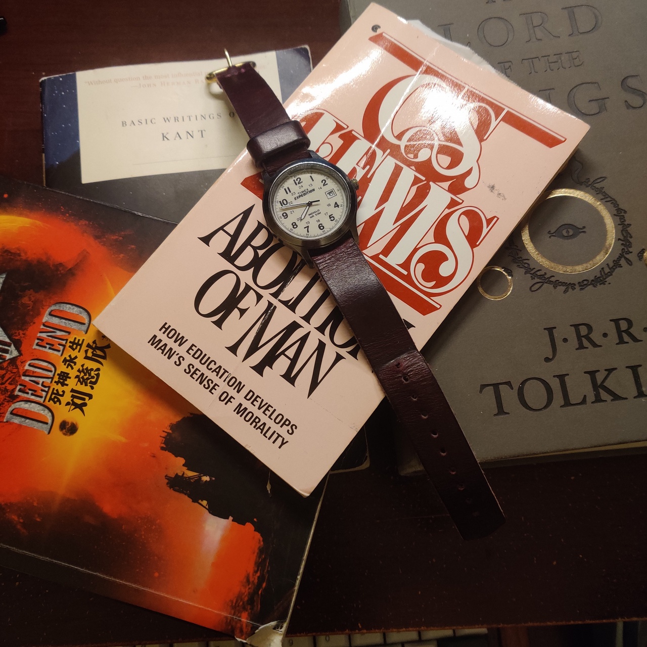 A picture my watch and books.