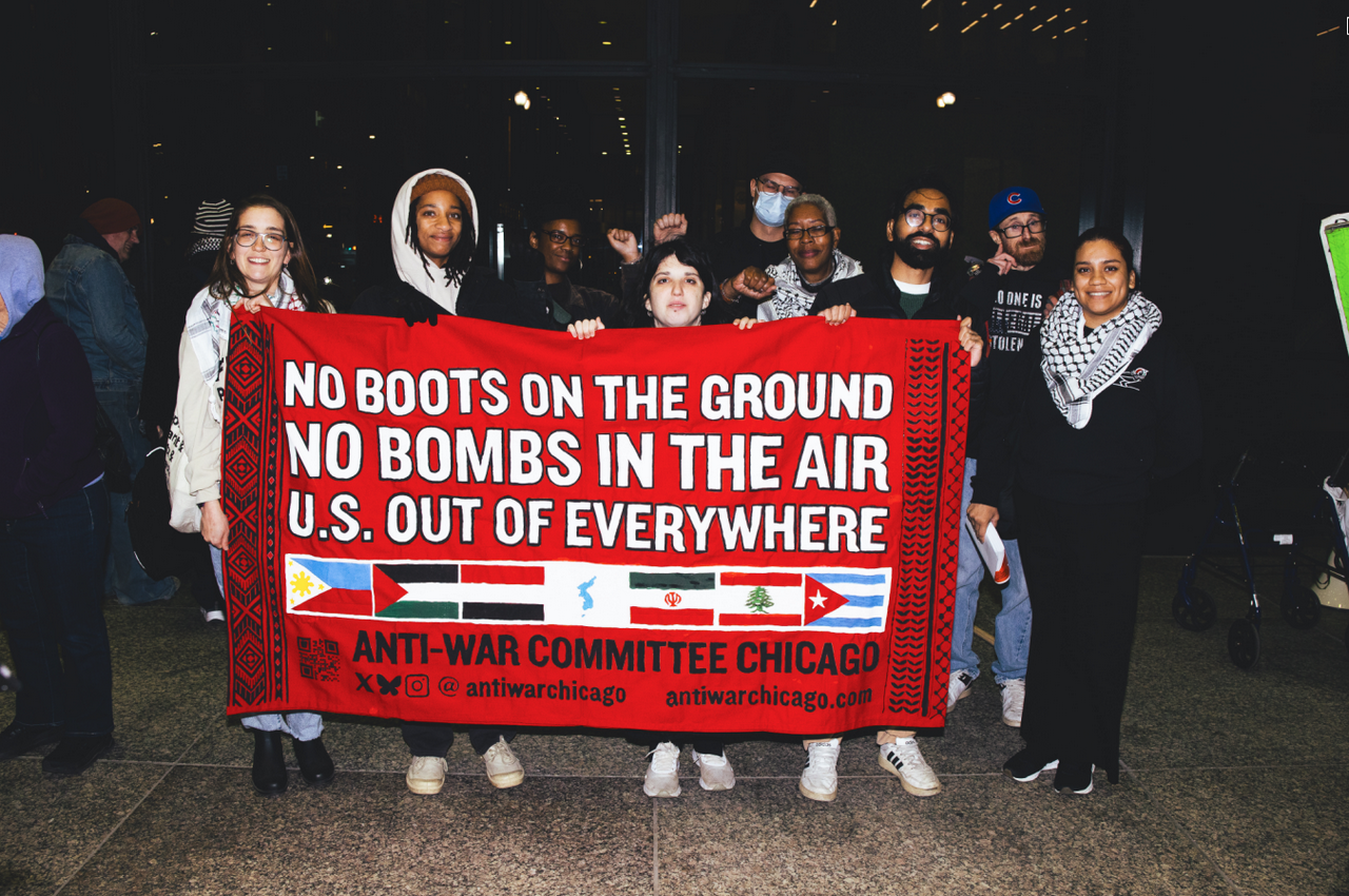 Chicago protest against U.S. intervention in Venezuela. | Fight Back! News Chicago protest against U.S. intervention in Venezuela.