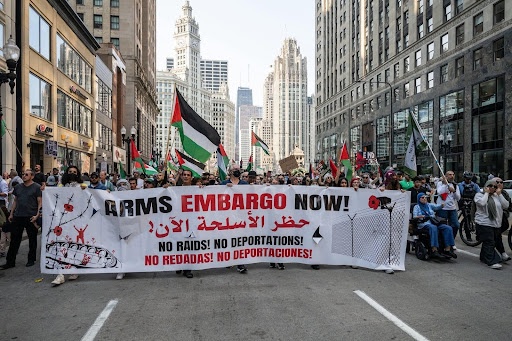 Chicago march against famine and genocide in Gaza.