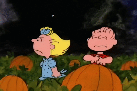 Peanuts Pumkin Sally hopeful