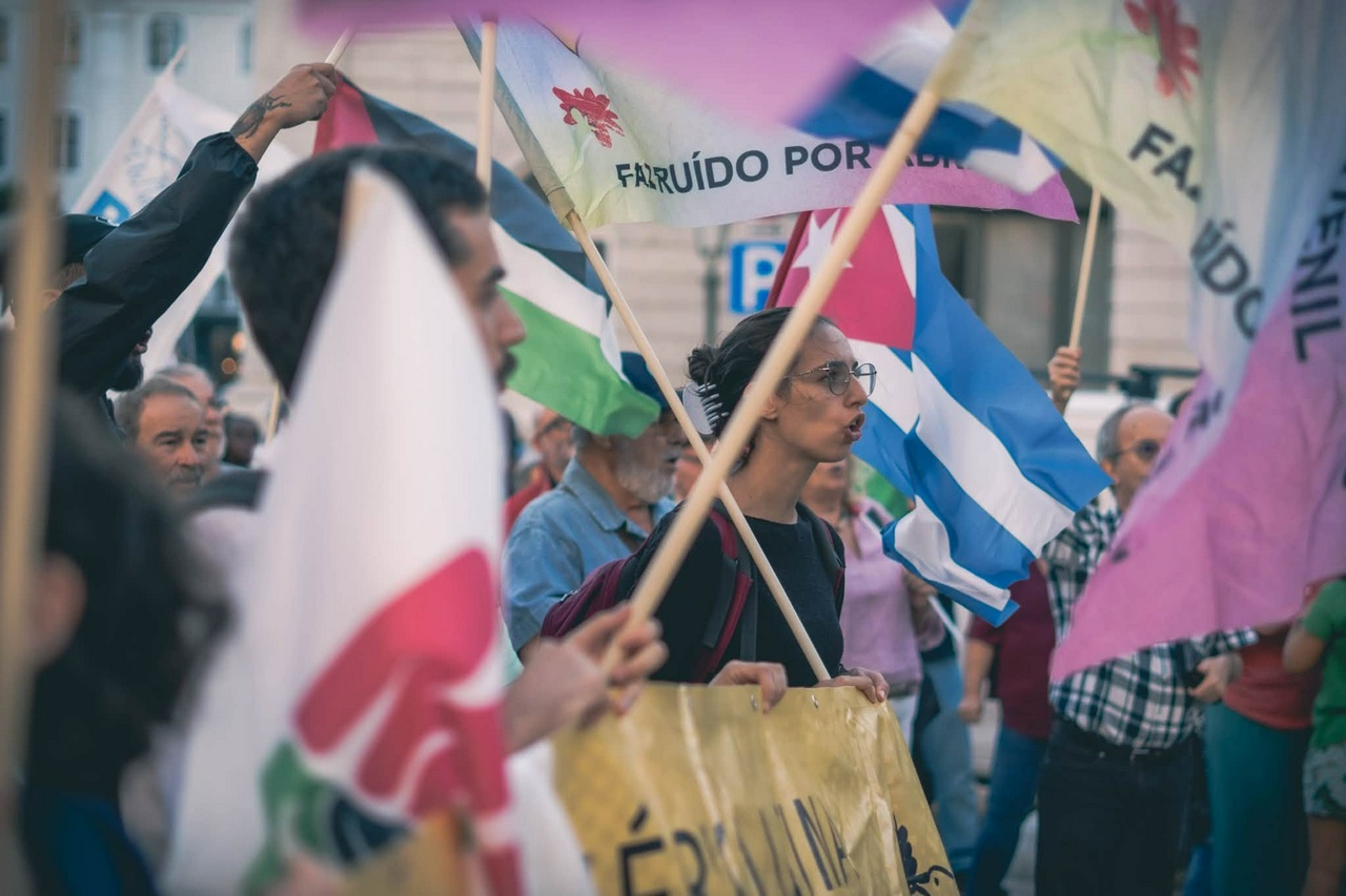 Demonstration against U.S. Secretary of State Rubio in Lisbon, Portugal. | Fight Back! News