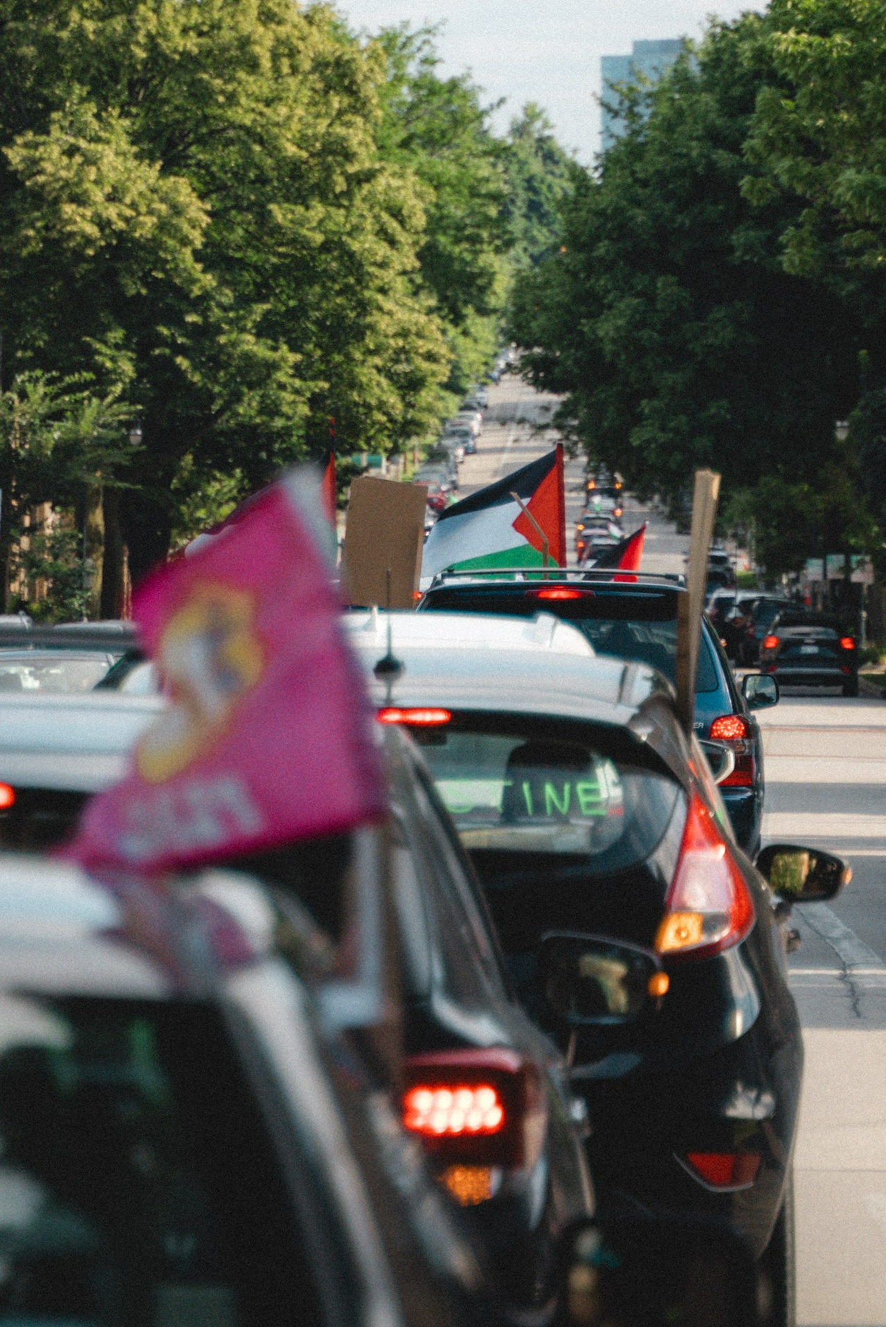 Milwaukee car caravan takes streets for Palestine
