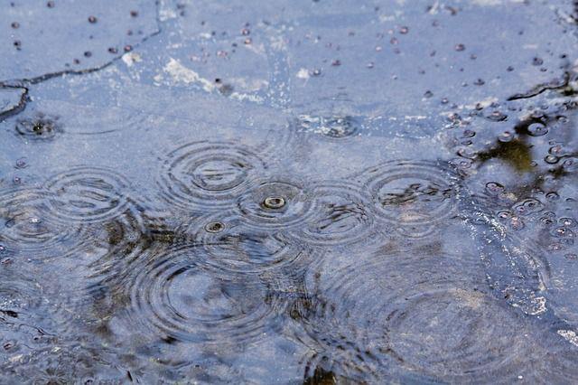 Raindrops hitting the ground