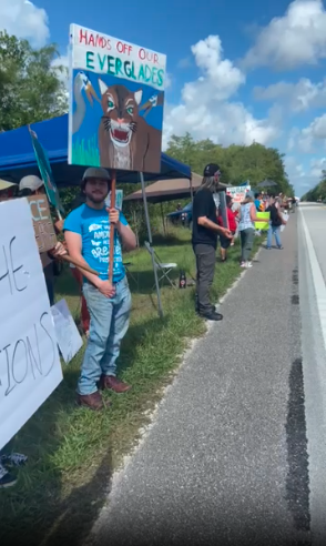 Protest against "Alligator Alcatraz" in the Everglades.