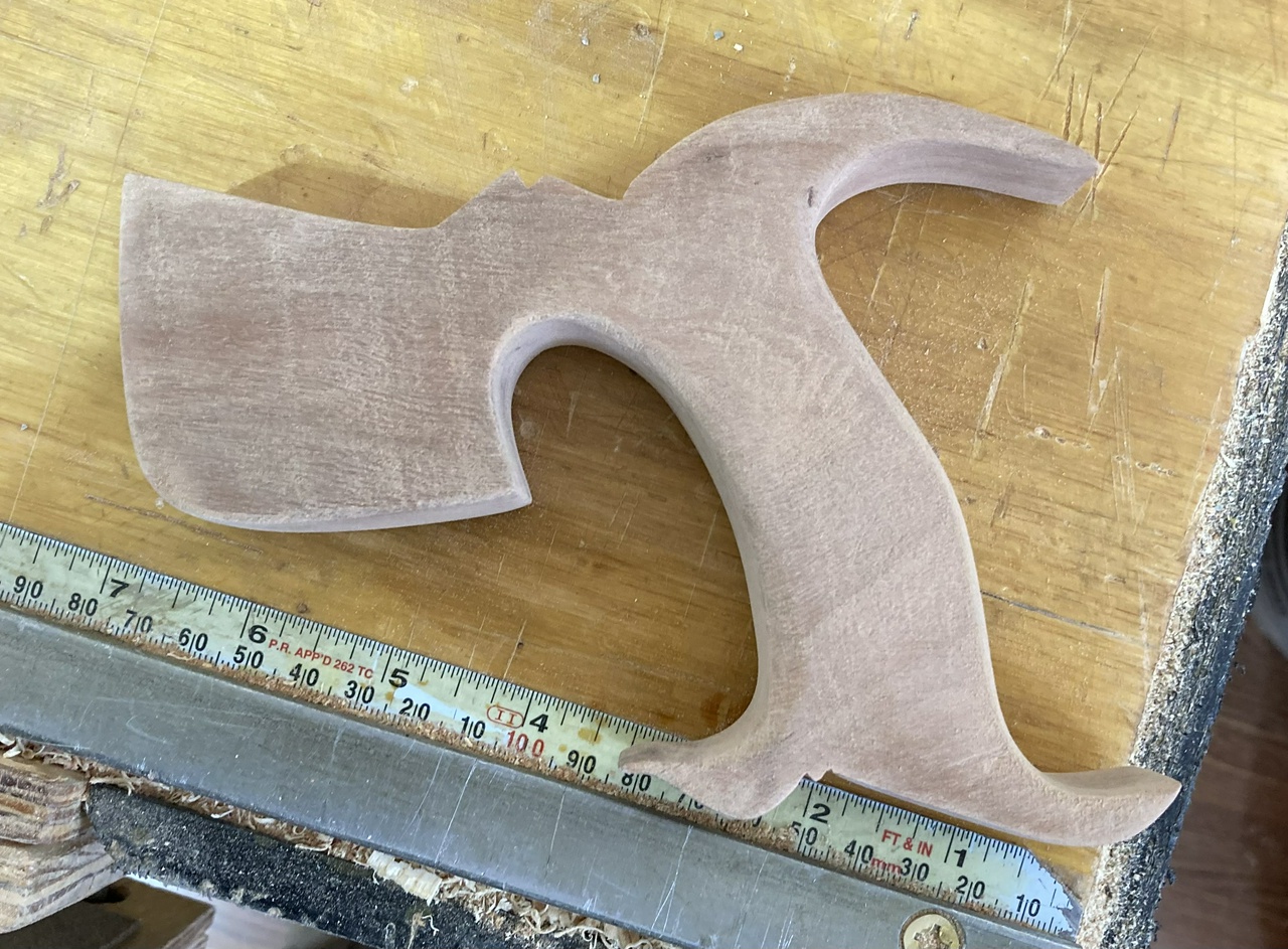 Saw handle partially shaped