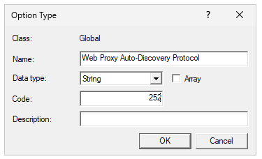 Adding a DHCP option