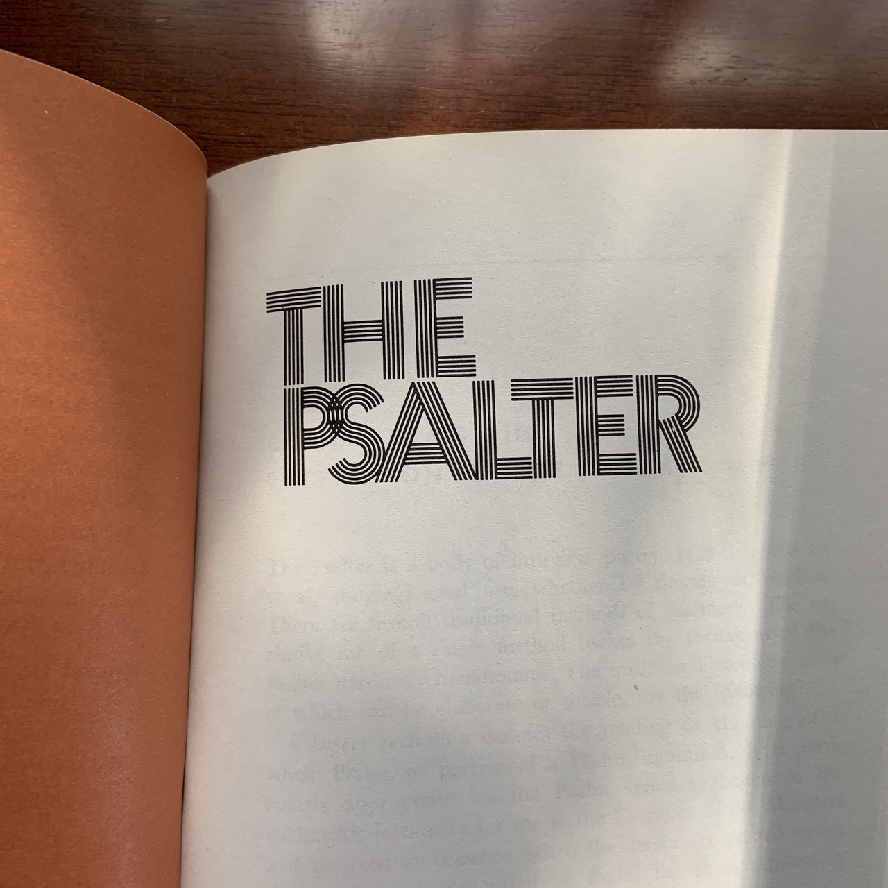 The Psalter title page from the Alternative Services Book