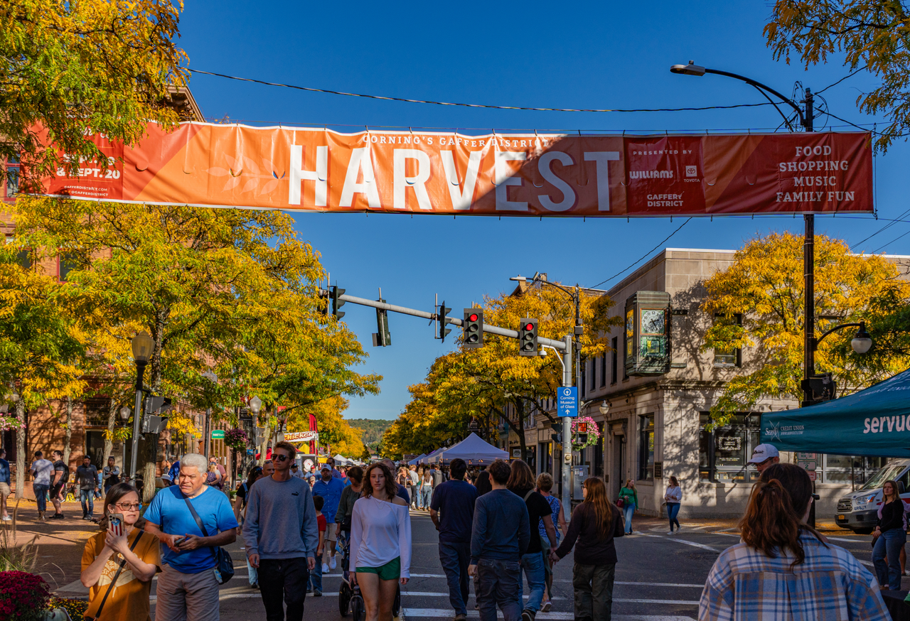 Corning, NY: Annual Harvest Festival along historic Market Street in the Gaffer District.