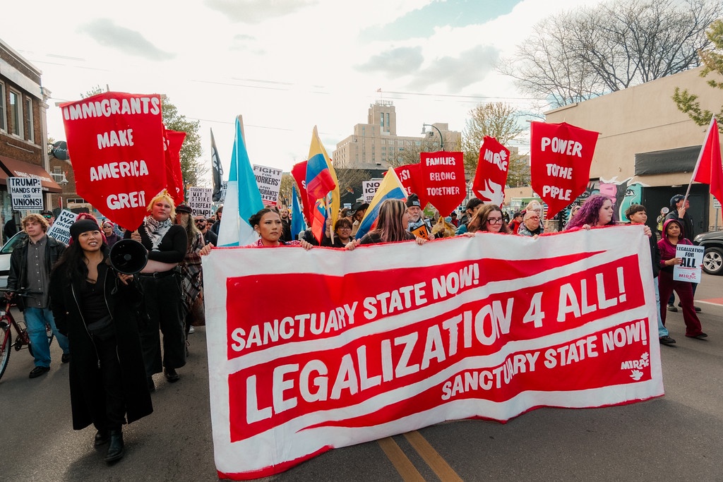 May Day march in Minneapolis. | Ashley Taylor-Gouge/Watch Me Rise Minneapolis