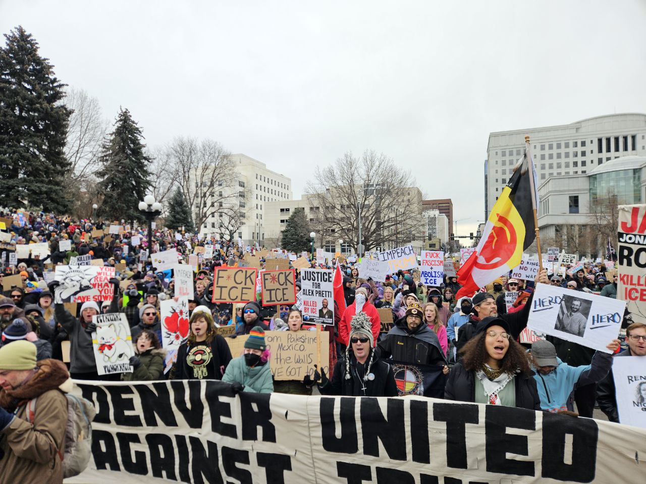 Denver protest after the ICE murder of Alex Pretti. | Fight Back! News Denver protest after the ICE murder of Alex Pretti.