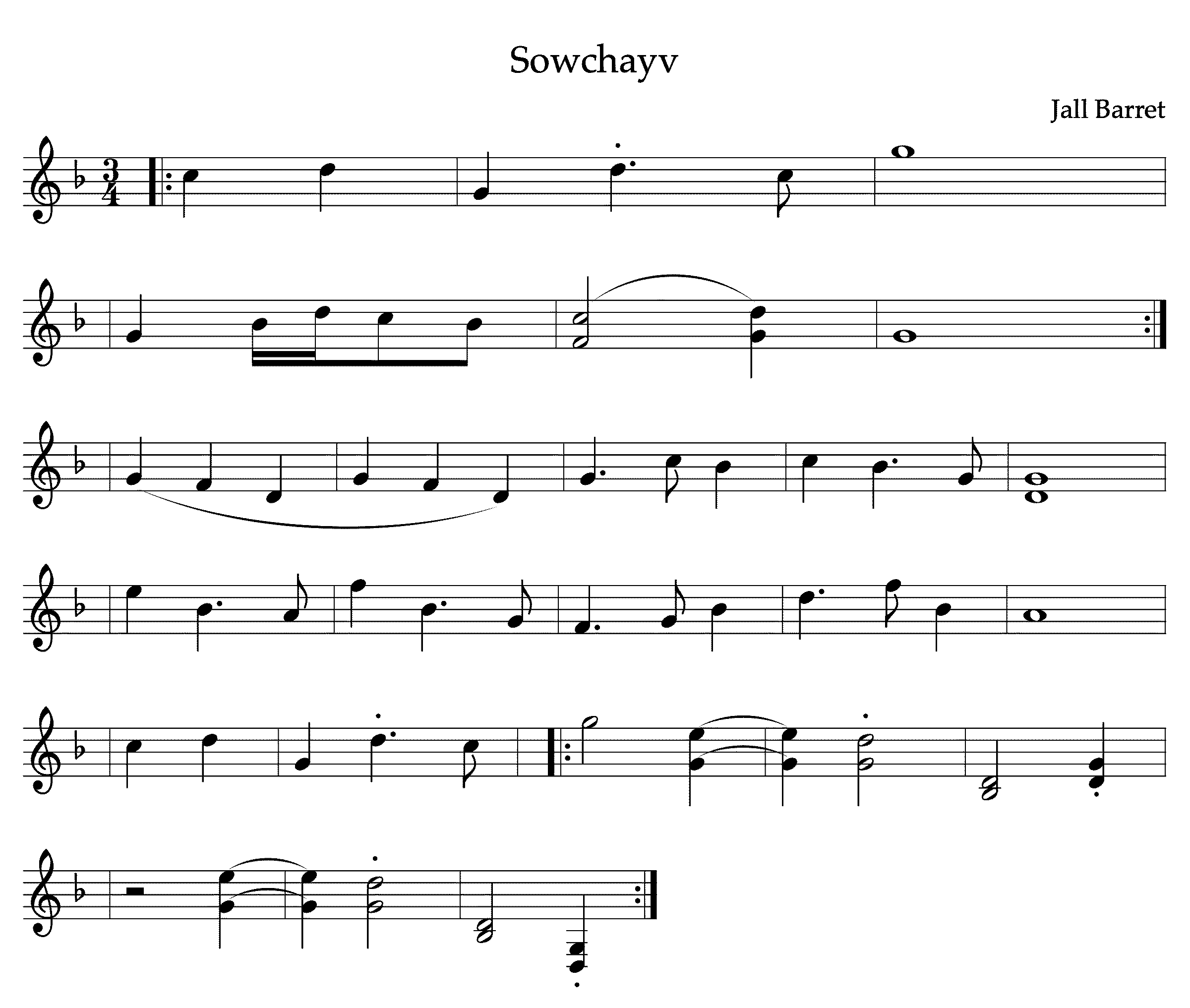 A 3/4 song in G dorian. The song is called Sowchayv and it's written by Jall Barret