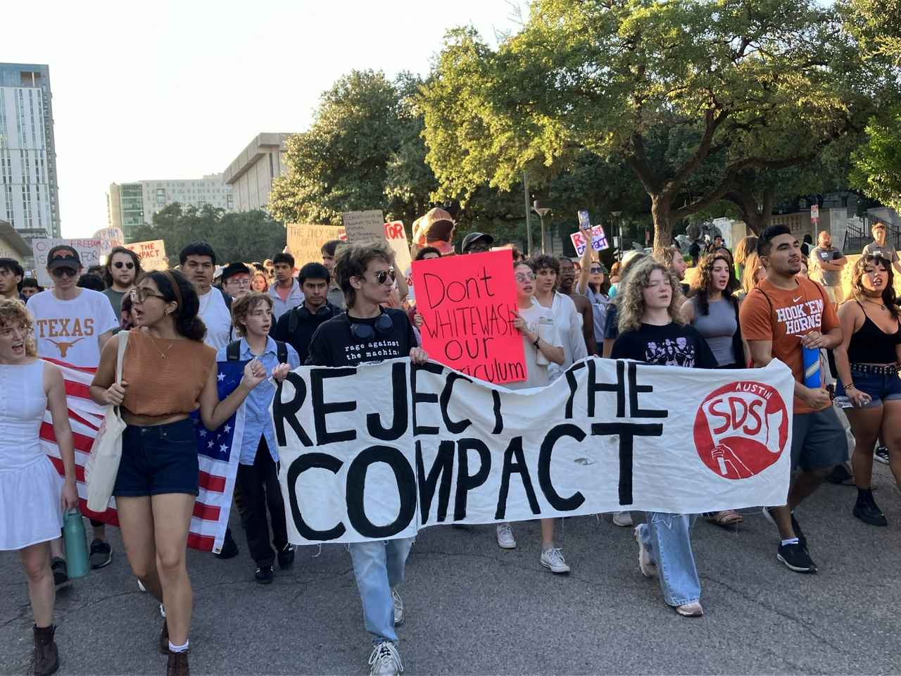 UT Austin marches against Trump’s compact on higher education