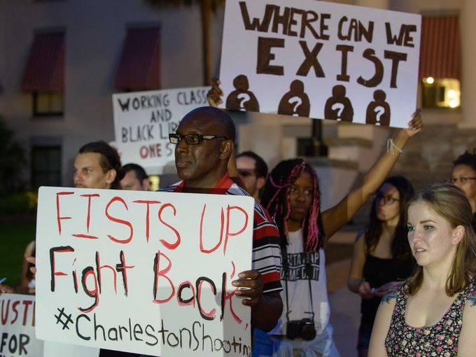 Rally in Tallahassee, FL after racist attack in Charleston.