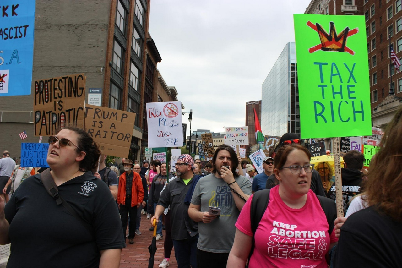 Massive anti-Trump in Grand Rapids, Michigan.